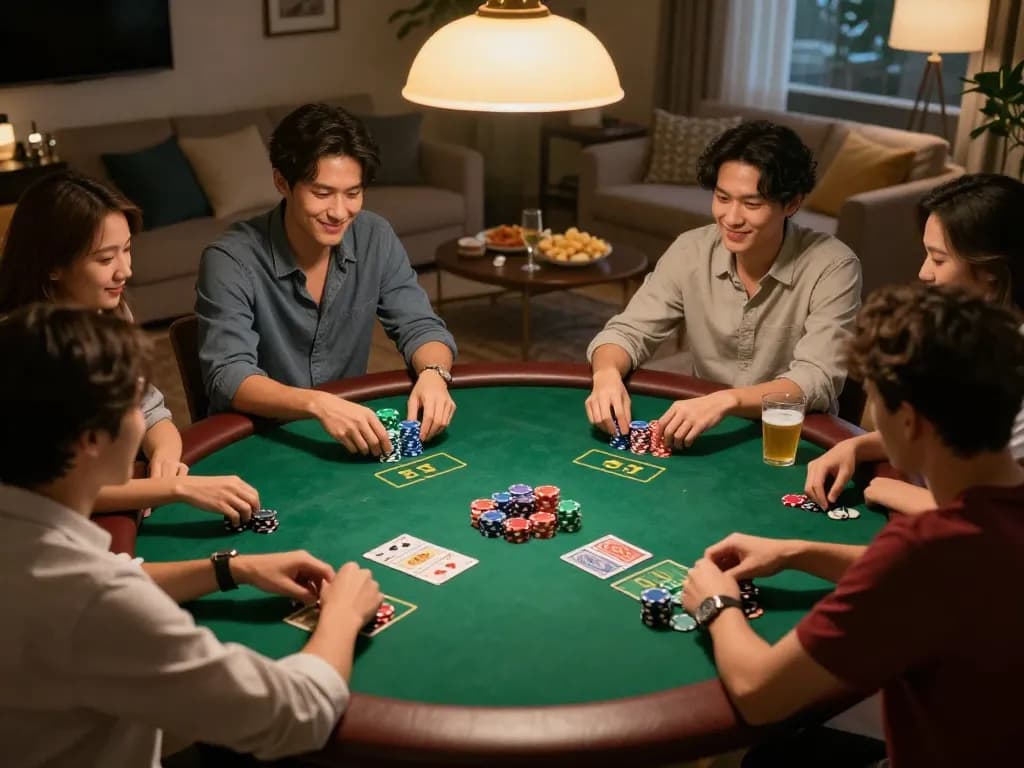 Engage in Đăng ký UU88 by enjoying a fun home poker night with friends.