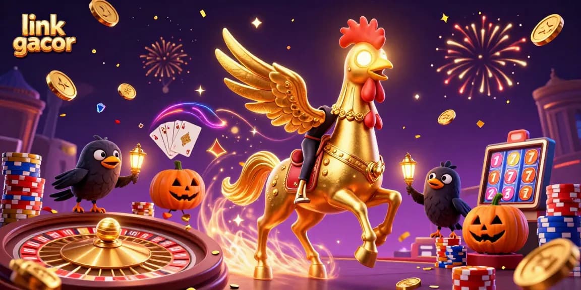 Experience thrilling moments with the golden rooster in the link gacor casino scene full of vibrant elements.