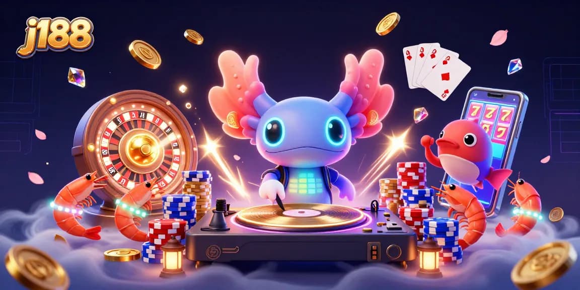 j188 engages players with vibrant casino excitement featuring colorful characters and gaming elements.