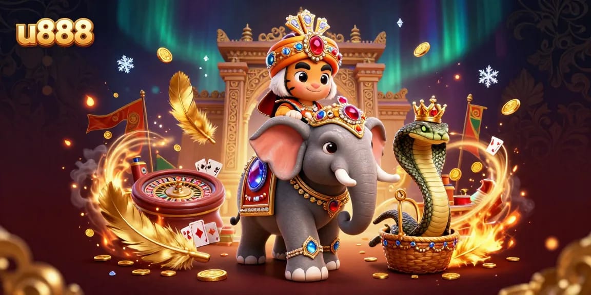 Experience thrilling gaming action at u888 with vibrant illustrations of a live casino atmosphere packed with excitement.
