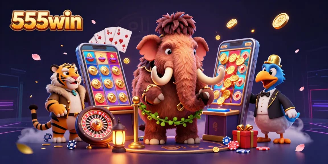 Experience thrilling gaming adventures at 555win with colorful slots and iconic characters.