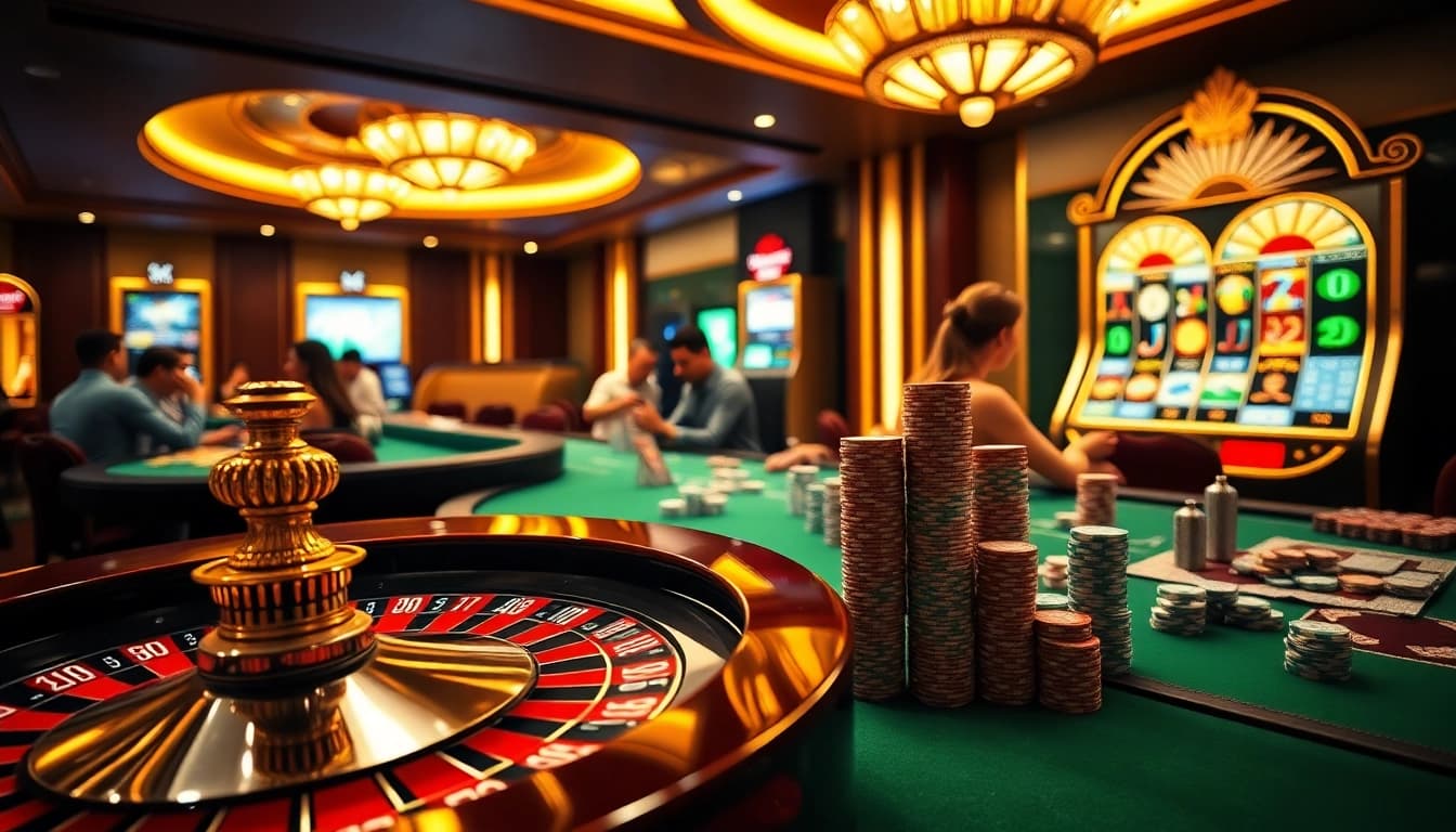 Experience thrilling games at trang chủ kjc with vibrant casino tables and eager players.