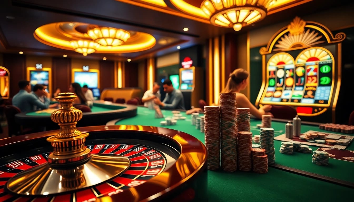 Experience thrilling games at trang chủ kjc with vibrant casino tables and eager players.
