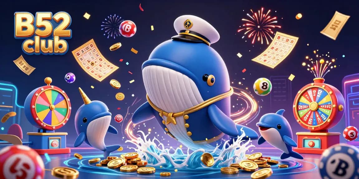 Engage with thrilling games at B52 club featuring vibrant sea creatures, colorful lottery elements, and festive effects.