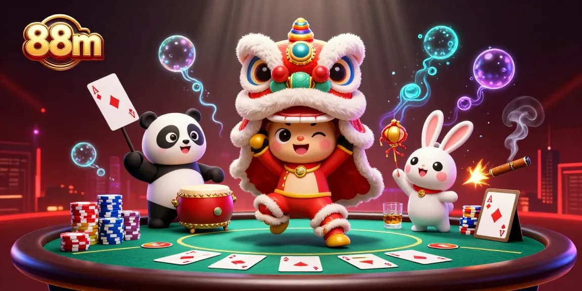 Engage in thrilling gameplay at 88m with poker action, vibrant characters, and a lively casino atmosphere.