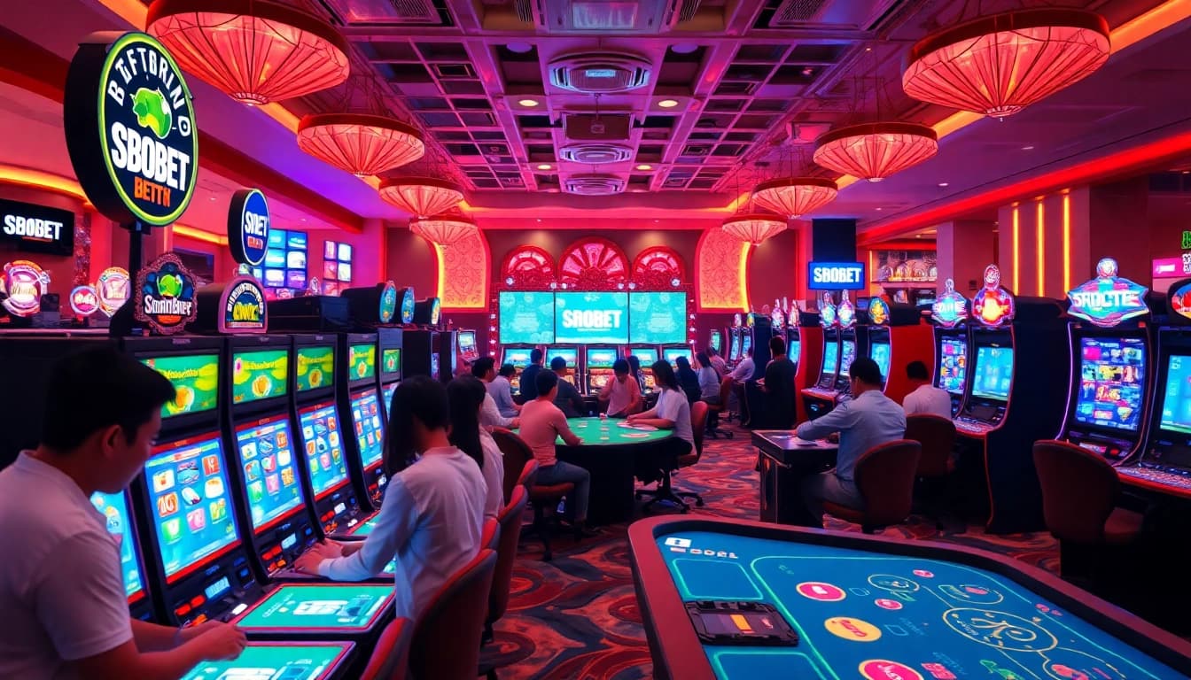 Exciting SBOBET.dance online gaming scene featuring diverse players and digital games.