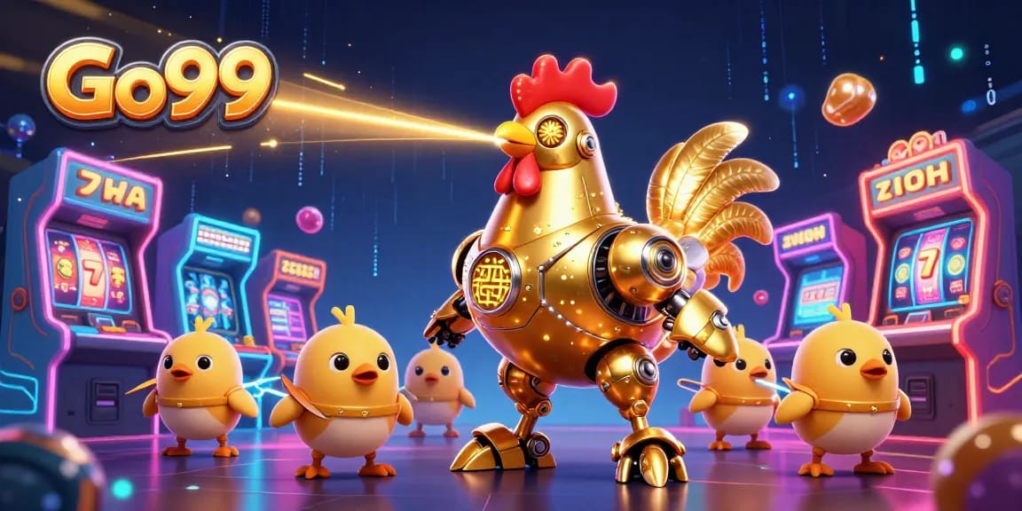 Engage in exciting gameplay at Go99, featuring dynamic 3D characters in a vibrant casino scene.