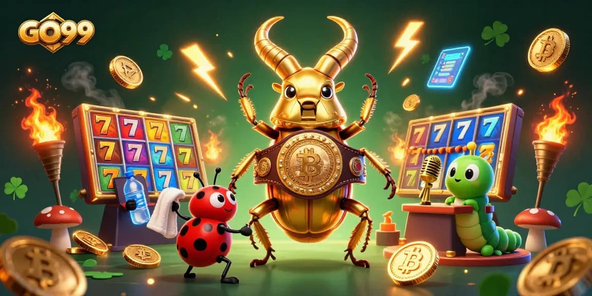 Engage in thrilling gaming adventures with GO99 featuring a vibrant illustration of a dynamic boxing-themed casino scene.