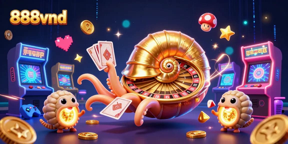 Experience thrilling gameplay with 888vnd featuring a dazzling nautilus roulette wheel and glowing game elements.