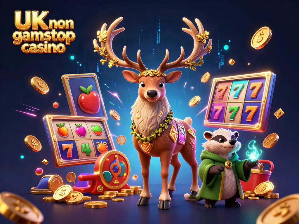 Engage at the UK non gamstop casino with vibrant slot reels and a druid-themed environment.