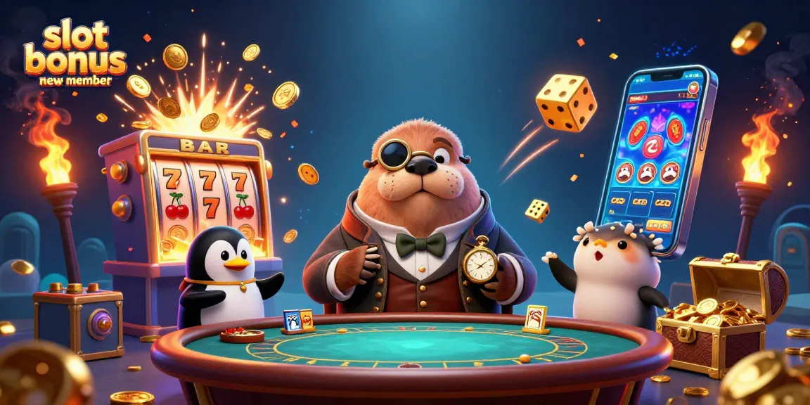 Slot bonus anggota baru memicu momen seru di kasino dengan karakter kartun 3D yang interaktif.