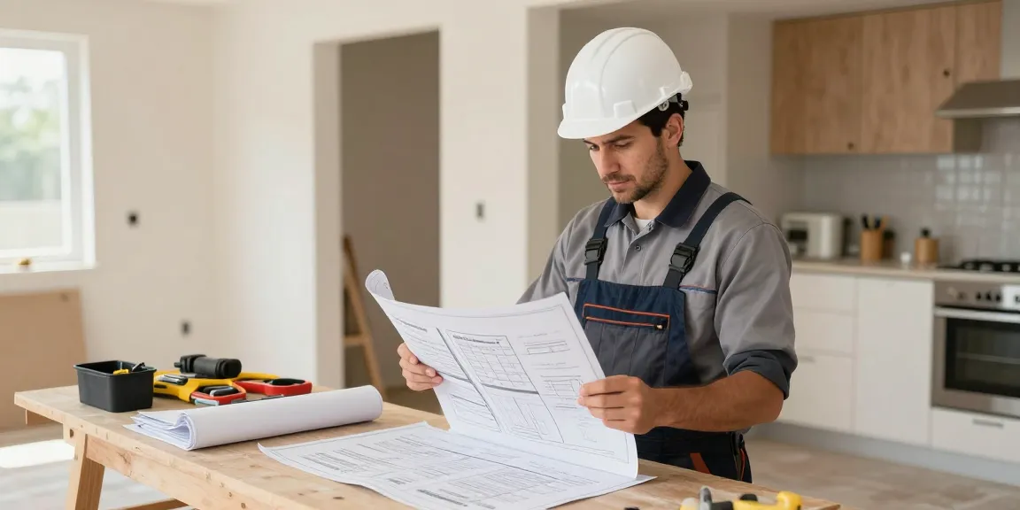 Wish 4D's trusted professional contractor reviewing plans in a home renovation.