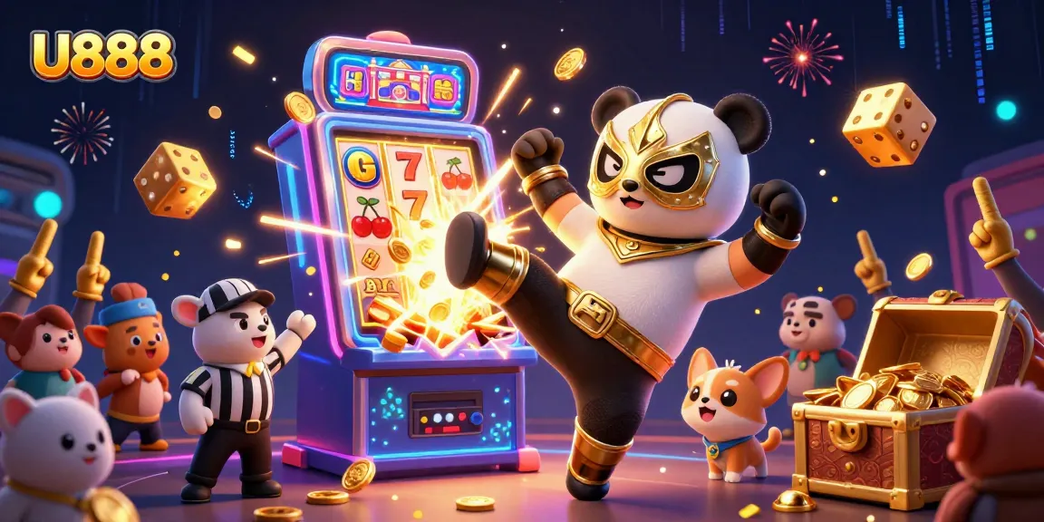 Engage with U888's winning strategies in this dynamic casino scene featuring exciting slot games.