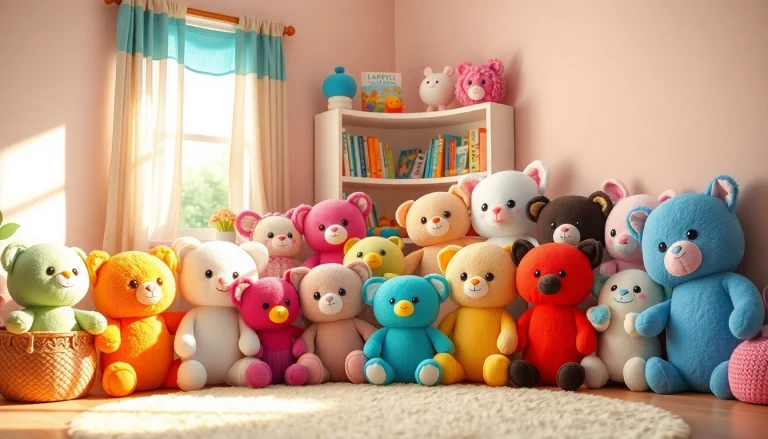 Adorable custom plushies displayed in a cozy children's room setting.