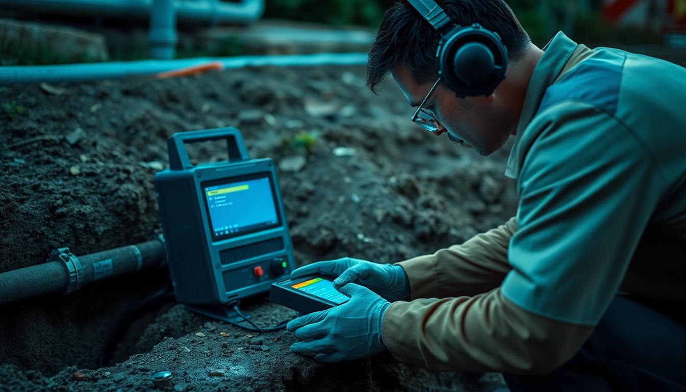 Explore Underground Leak Detection with advanced equipment and a technician accurately locating a water leak.