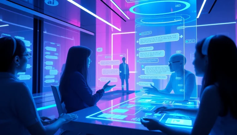 Engaging scene of users exploring ai sex chat free with AI characters in a modern digital setting.