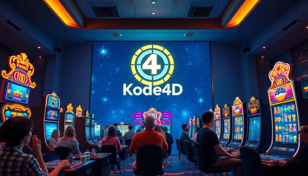 Kode4d link gaming environment with diverse players enjoying slot games in a vibrant atmosphere.