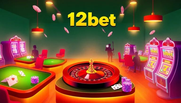 Experience thrilling casino gameplay with 12bet's exciting games, vibrant tables, and professional atmosphere.
