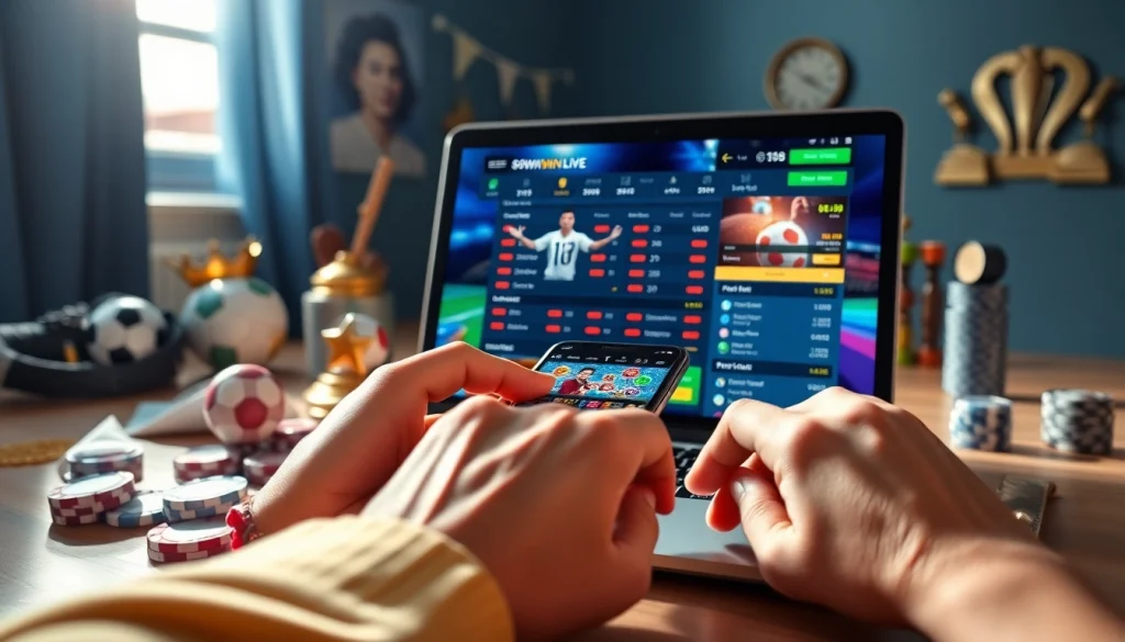 Engaging betting experience on 98winwin.live showcasing sports and casino gaming interface.