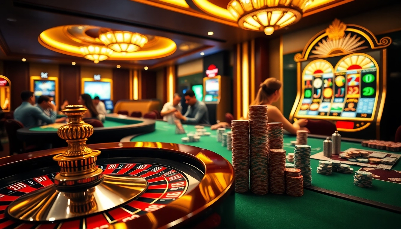 Experience thrilling games at trang chủ kjc with vibrant casino tables and eager players.