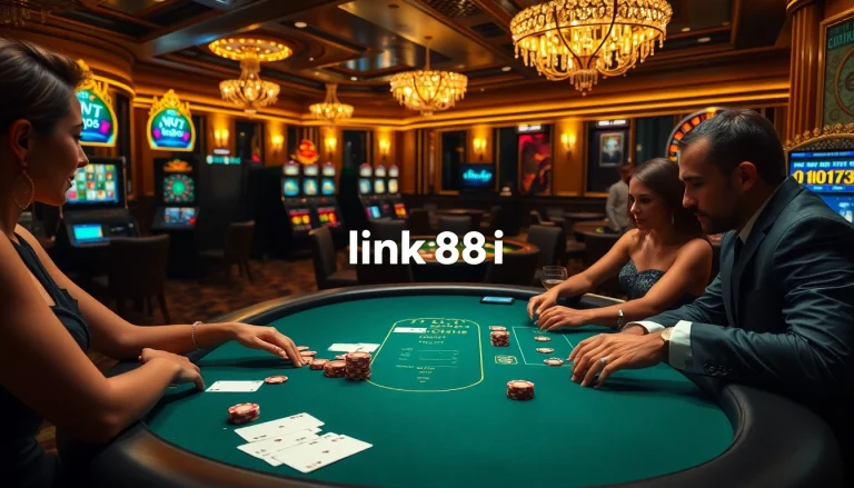 Experience thrilling gameplay with link 88i at a luxury casino poker table.