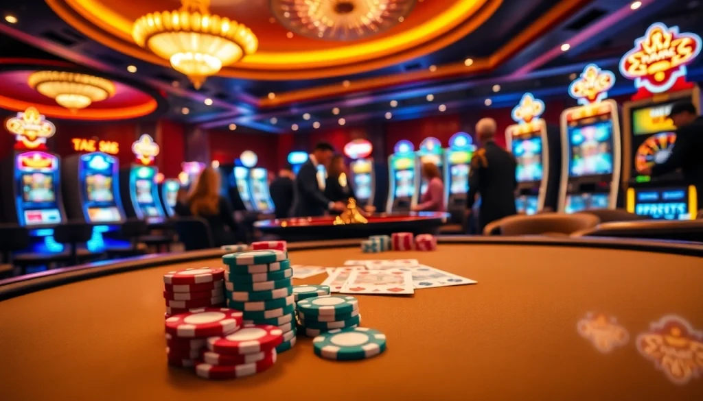 Betting on s8 poker chips at a vibrant casino table, highlighting a thrilling game atmosphere.
