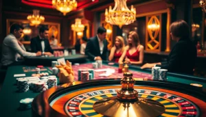 Engage in thrilling gameplay at Link vào alo789, showcasing casino excitement with vibrant chips and roulette action.