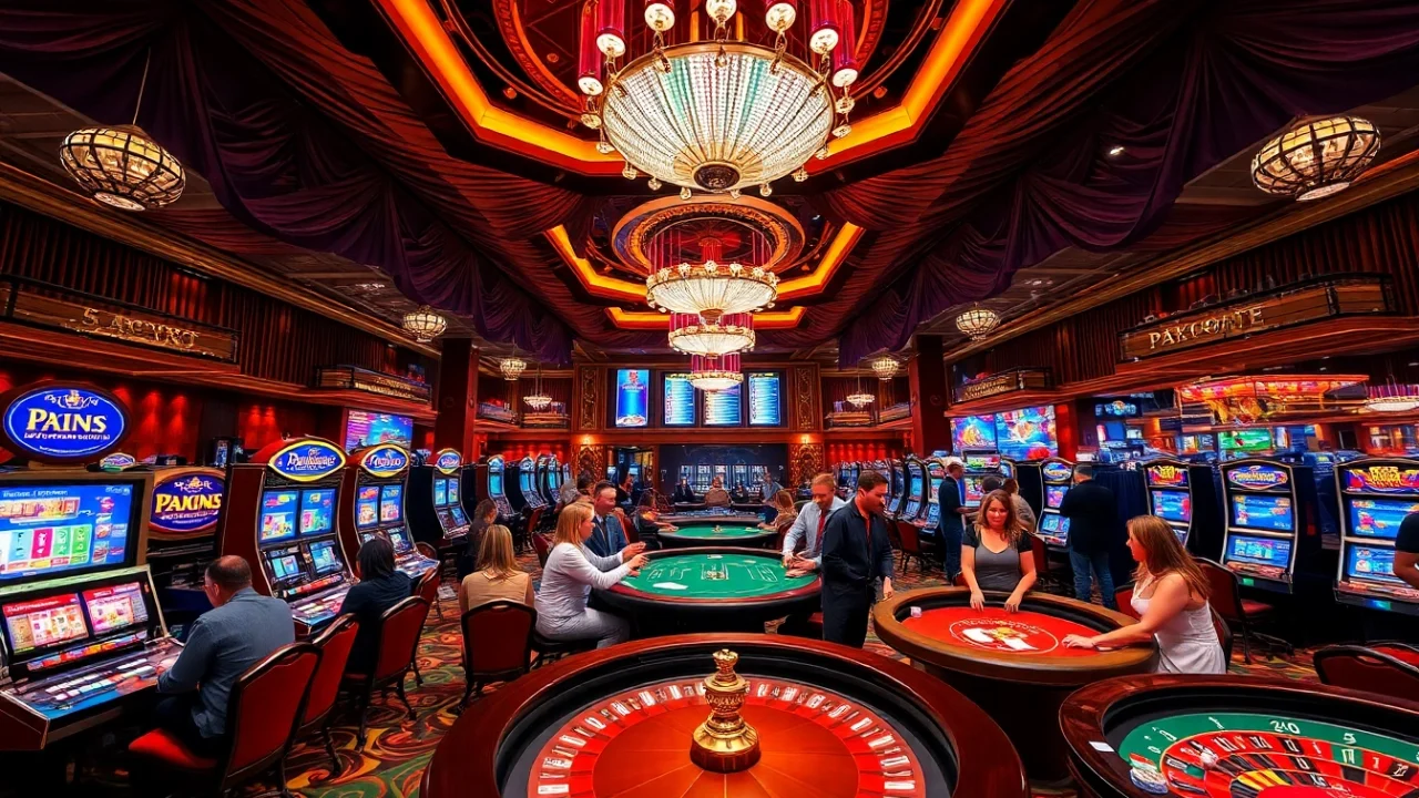 Experience the thrill at https://13win.luxury/ with elegant gambling tables and vibrant slot machines.