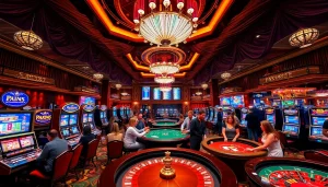 Experience the thrill at https://13win.luxury/ with elegant gambling tables and vibrant slot machines.