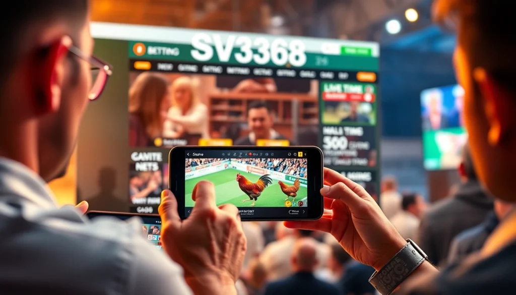 Live cockfighting betting experience on sv368win.live, featuring interactive user interface and exciting promotions.