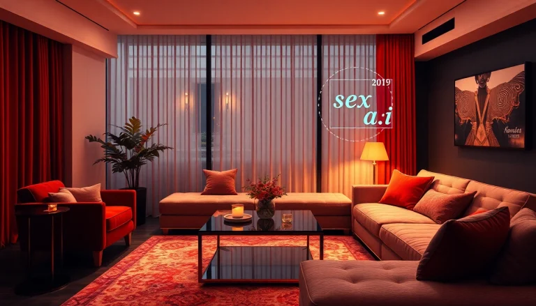 Experience intimate conversations with sex ai in a modern, inviting living room setting.