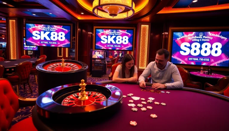 Experience live gaming action with SKY88 trực tiếp at an upscale casino.