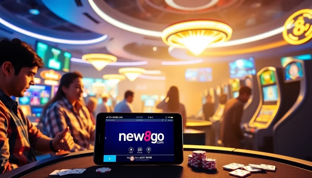 Engaged players enjoying diverse online games at new88go.com in a modern casino setting.