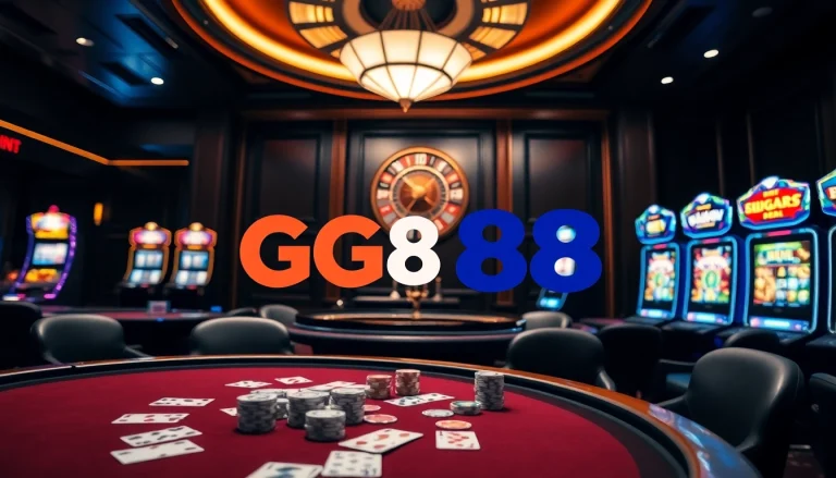 Experience the thrill of gambling at GG88 with vibrant casino tables and exciting game visuals.