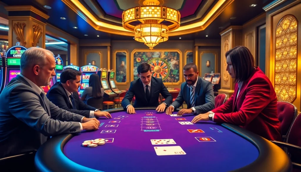 Players at the XXGG poker table strategizing their next move during an exciting game.