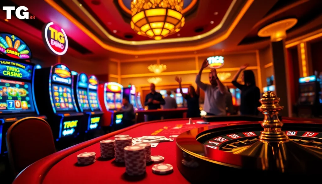 Players enjoying a thrilling casino experience at TG 88's vibrant gaming table.